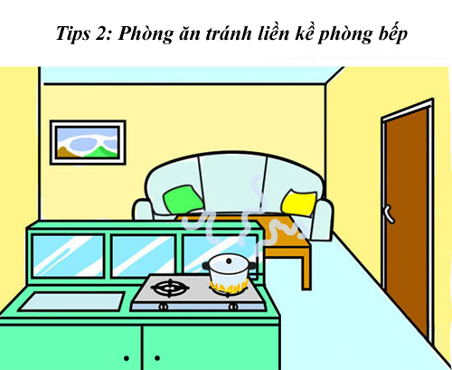 Bài trí phòng ăn hợp phong thủy 3 Phòng ăn tránh quá gần phòng bếp