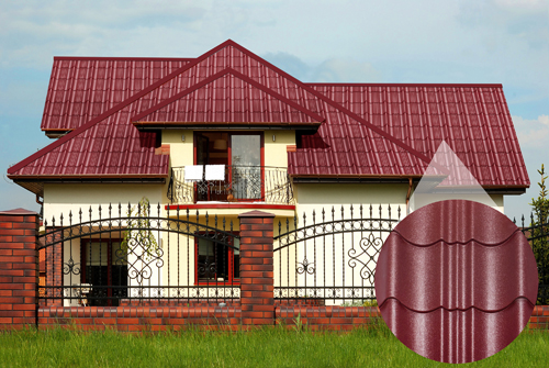 Mái tôn màu đỏ tràn đầy năng lượng phù hợp với những căn biệt thự sang trọng Mái tôn màu đỏ