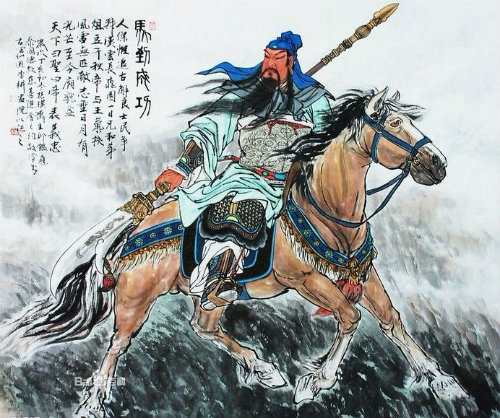 Cách treo tranh Thần Tài 1 Muốn treo tranh hợp phong thủy phải hiểu rõ ý nghĩa của bức tranh. Ảnh: Tranh quan công cưỡi ngựa Xích Thố.