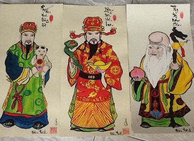 Cách treo tranh Thần Tài Tam tinh Phúc-Lộc-Thọ