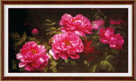 Cách treo tranh Hoa mẫu đơn 1 Tranh thêu chữ thập về hoa mẫu đơn. Tranh thêu chữ thập đang rất được ưa chuộng.