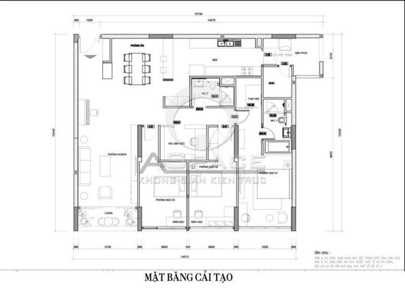 Cải tạo căn hộ 172m2 hợp phong thủy tuổi 1974 2
