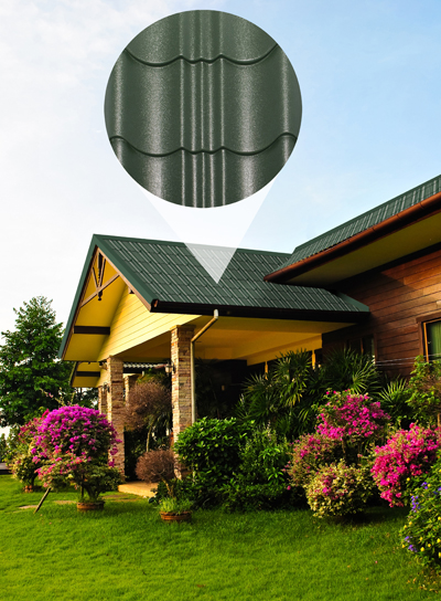 Mái tôn của nhà vườn trang nhã với màu xanh nhẹ nhàng. Mái tôn của nhà vườn trang nhã với màu xanh nhẹ nhàng.